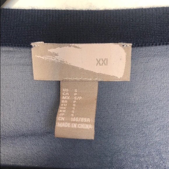 Navy Sheer Back Wool Cardigan - Picture 6 of 8